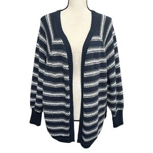 C&C California Navy Blue Knit Cardigan Sweater Sz 2X/3X Open Front